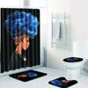 African Woman Digital Printing Creative Shower Curtain Floor Mat Set Bathroom Carpet