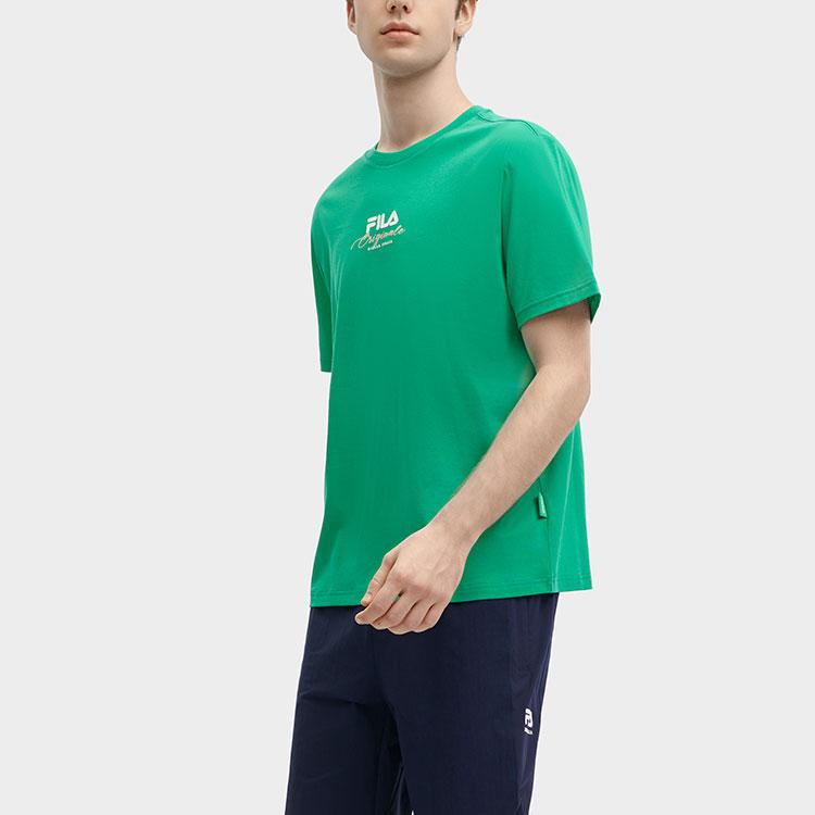 FILA Original Series Letter Logo Print Fashion Casual Comfortable Round Neck Short Sleeve T-Shirt Men Tops Watermelon-Green F11M419106F-GN