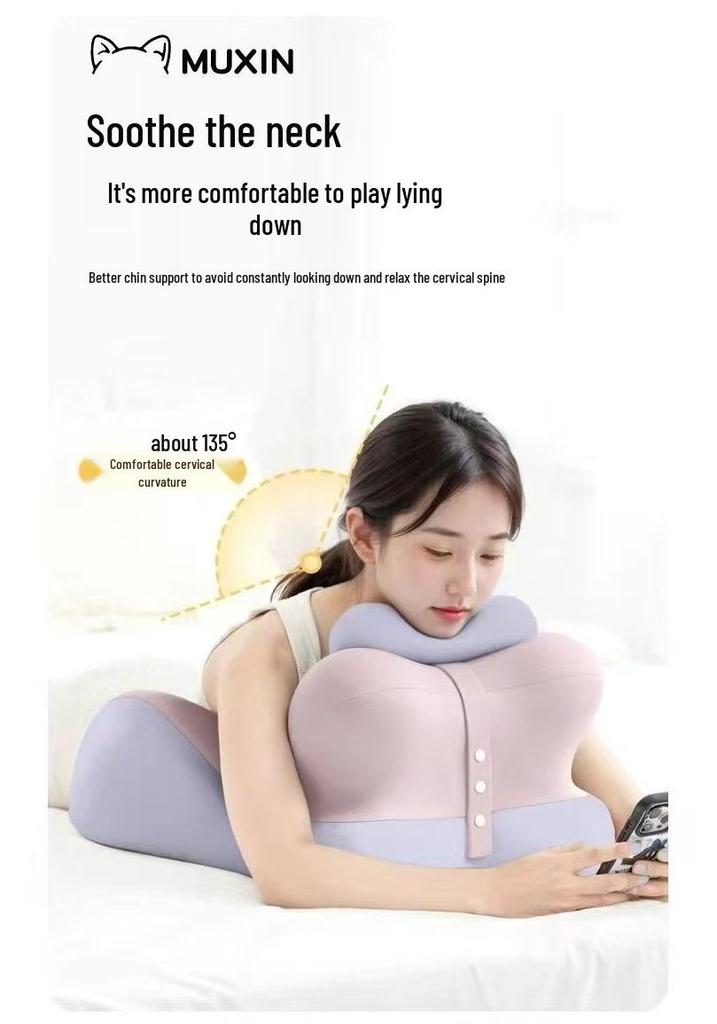 Multifunktionale Bauchschlaf-Kissen für Seiten- und Bauchschläfer - Ideal zum Spielen, Lesen und für Komfort am Bett