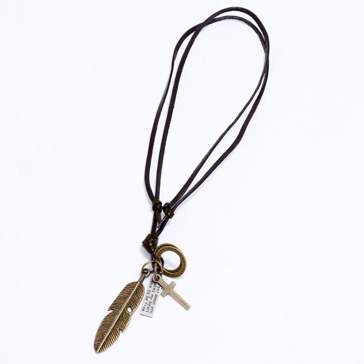 Wide retro brown leather bracelet