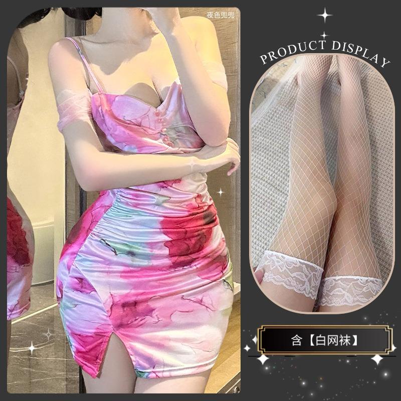 Pure desire sexy suspender sexy underwear new summer spice girl style printing tight and thin nightclub hip skirt women
