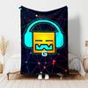 1pz Coperta Stampa Geometry Dash, Coperta Leggera per Divano, Letto - Morbida e Calda, Regalo per Tutte le Stagioni come Natale, Halloween