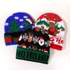 Christmas Deer Snowflake Letters Knit Hat With Warmth For Winter Outdoor Festivals