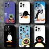 Cartoon P-Pingu Pinguin Weiche Handyhülle für iPhone 16 16E 17 Air 15 Pro Max 14 Plus 13 Mini 11 12 7 Schwarze Hülle Rückschale