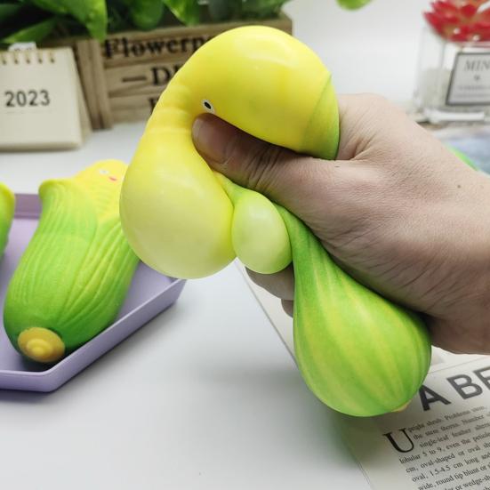 Stress Relief Cartoon Corn Toy Soft Stretchy Simulation Corn Squeeze Sensory Toy Simulated Vegetable Pinch Fidget Toy