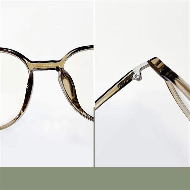 Transparent Tea Frame Oval Myopic Glasses Women 156 Single Anti Blue Rays Prescription Spectacles Diopter 0 -0.5 -0.75 To -6