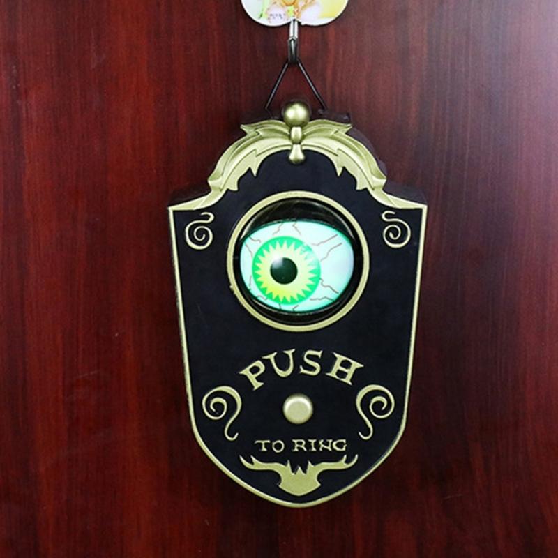 Animated Talking Eyeball Doorbell Waterproof PVC Materials Halloween Decoration With Light Effects For Porch