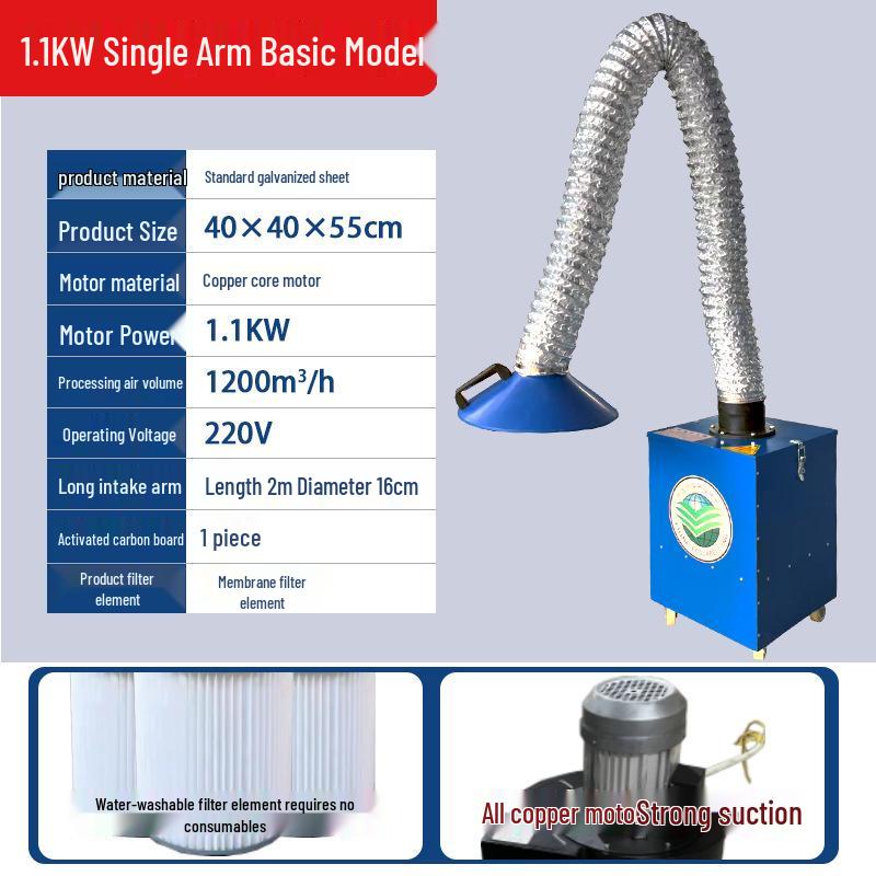 Mobile Electric Welding Fume and Dust Collector - Industrial Smoke Extractor