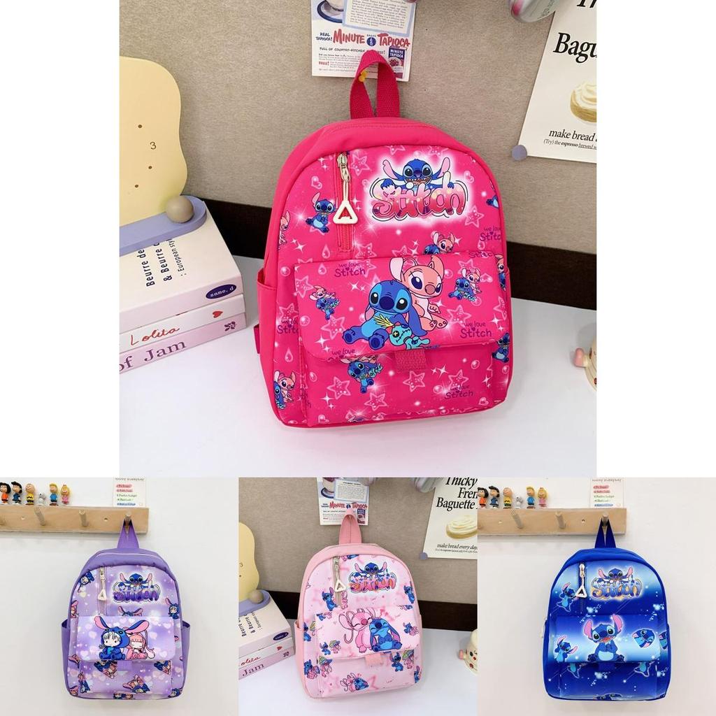 Cartoon Children Backpack Featuring Stitch Pattern With Lightweight And Wearresistant Material For Preschool Use