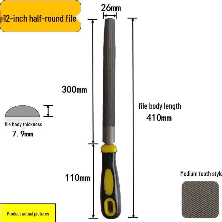 Steel Grinder File - Flat & Triangular Medium-Tooth Wear-Resistant Metal File