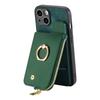 Vertical Cards Slot Ring Holder Zipper Wallet Case For iPhone 15 Pro Max 14 Plus 13 12 11 XS X XR 7 8 SE 2022 Bag Pocket Cover