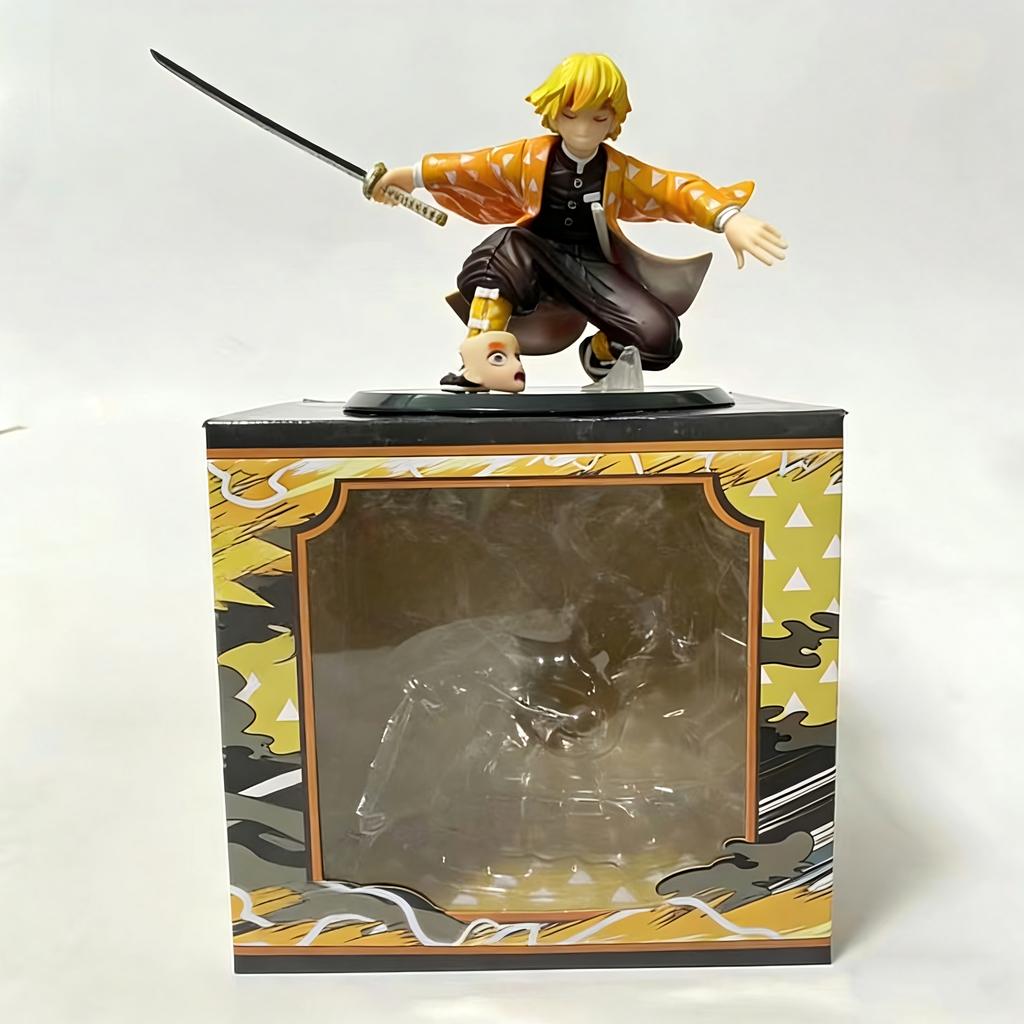 15CM Agatsuma Zenitsu Figure Blade of Demon Destruction Anime Desktop Golf Model Toy Gift Collection Ornaments Artwork PVC