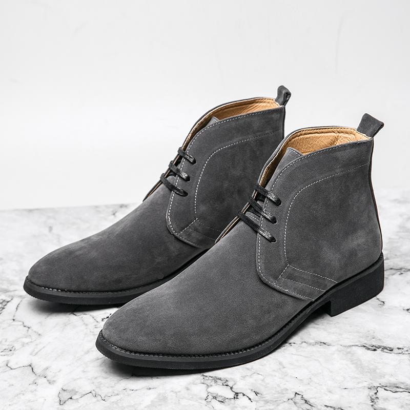 Fashion Golden Sapling Chelsea Boots Men's Retro Leather Shoes Casual Business Party Boot Men Leisure Formal Footwear Chaussures Hommes
