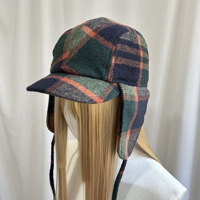 Women's New Winter Trapper Hat - Fashion Casual Plaid Earflap Cap Wide Brim Coldproof Outdoor Stylish Aviator Hat