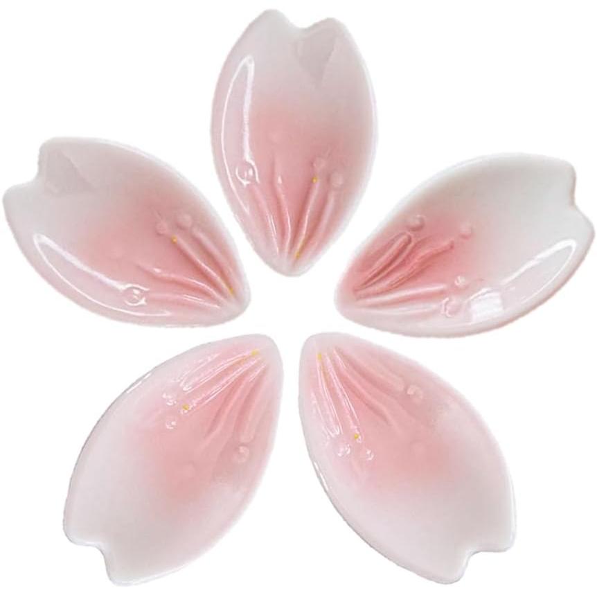Speed Mao Sakura Chopstick Rests, Cherry Blossom Petal Design, Ceramic, Set of 5