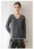Women's 100% Pure Cashmere V-Neck Long Sleeve Pullover Sweater for Spring and Autumn.