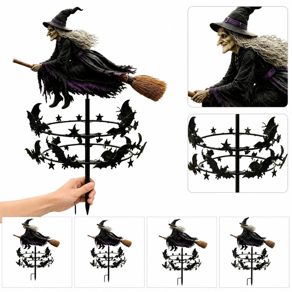 Halloween Heks Tuinmolen met Thema voor Buiten Tuindecoratie
