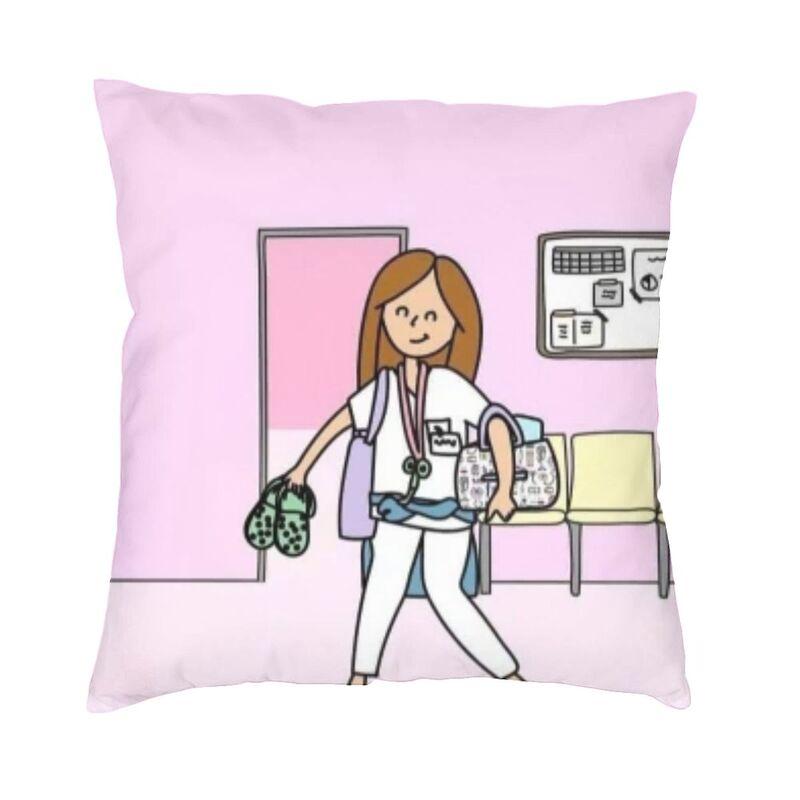 Enfermera En Apuros Doctor Nurse Medicine Square Pillow Cover Home Decorative Cushions Throw Pillow Car Double-Sided Printing