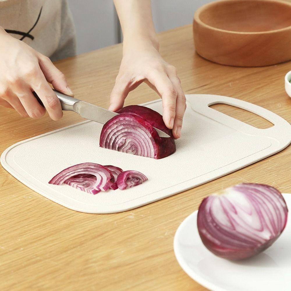 Handle Nonslip Plastic Cutting Board with Groove Chopping Block Household Chopping Board  Baby Food