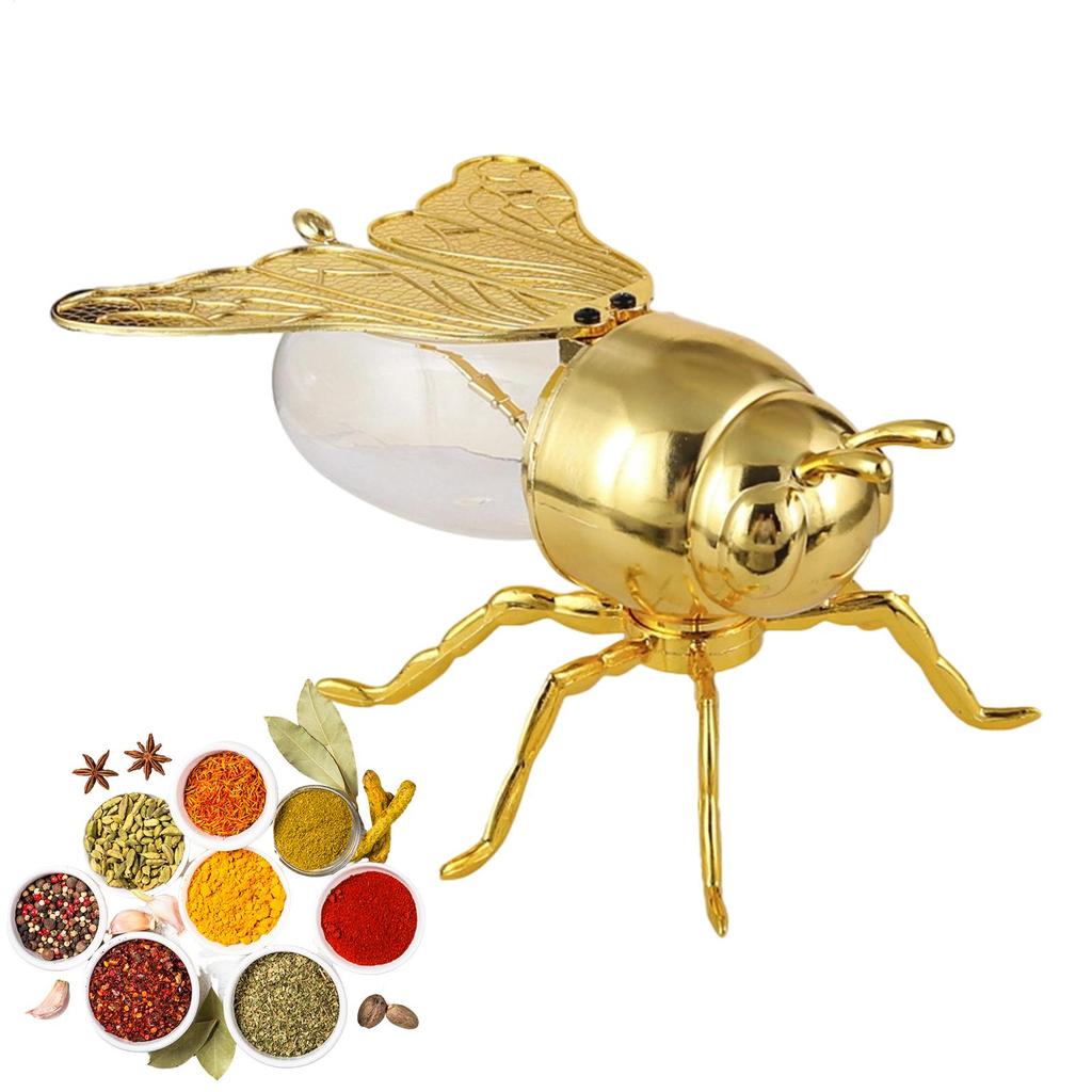 Creative Cartoon Bee Shaped Seasoning Jar Honey Pots With Spoon For Kitchen Decor Festive Parties Condiments Oil Storage Holder