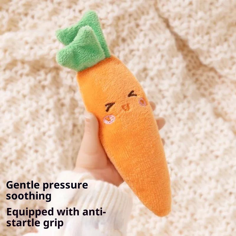 1/2PCS Baby Soothing Toy Plush Fruit Doll Infant Anti Startle Sleep Aid Holding Ring Newborn Comfort Toy