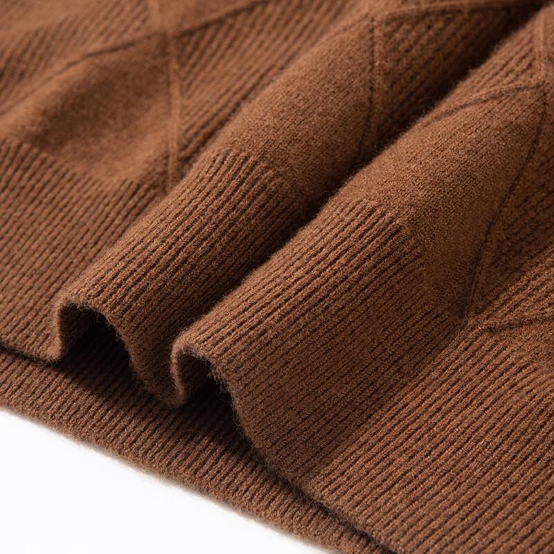 Hengyuanxiang Men's 10A Antibacterial Pure Merino Wool Thick Winter Sweater