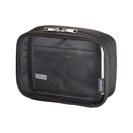 Sanwa Direct Gadget Pouch Clear with Dividers Large Capacity Travel Pouch Gadget Case Mobile Pouch Pen Pouch Travel Business Trip Accessories L Size