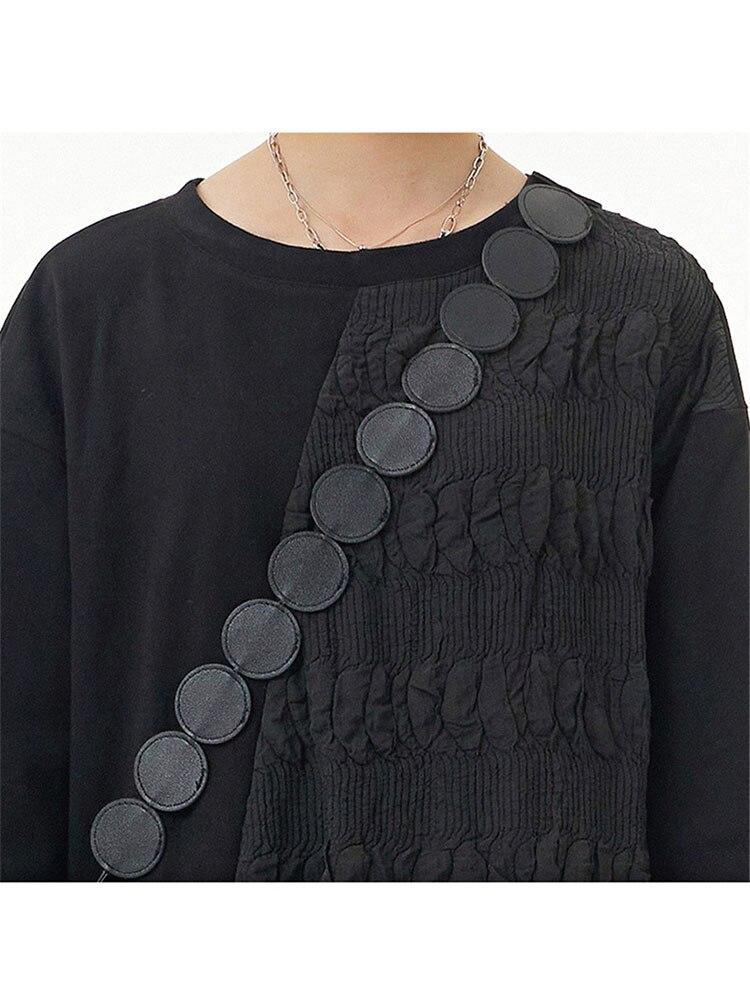 Xitao Plisované módní černé šaty pro volný čas WLD8956