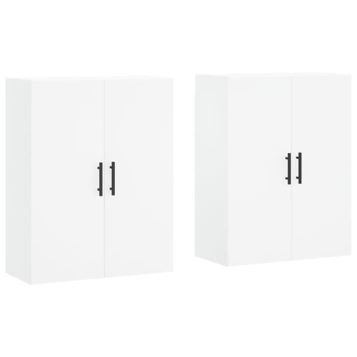 VidaXL Armoires murales 2 pcs blanc 69,5x34x90 cm 3195643