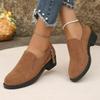 2024 High Quality Ladies Shoes Slip-on Women's High Heels Fashion Zip Office and Career Hot Sale Plus Size Round Toe Heels Women