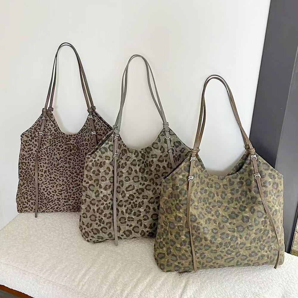 MATTIERE MT_25012 Womens Casual Leopard Canvas Shoulder Bag