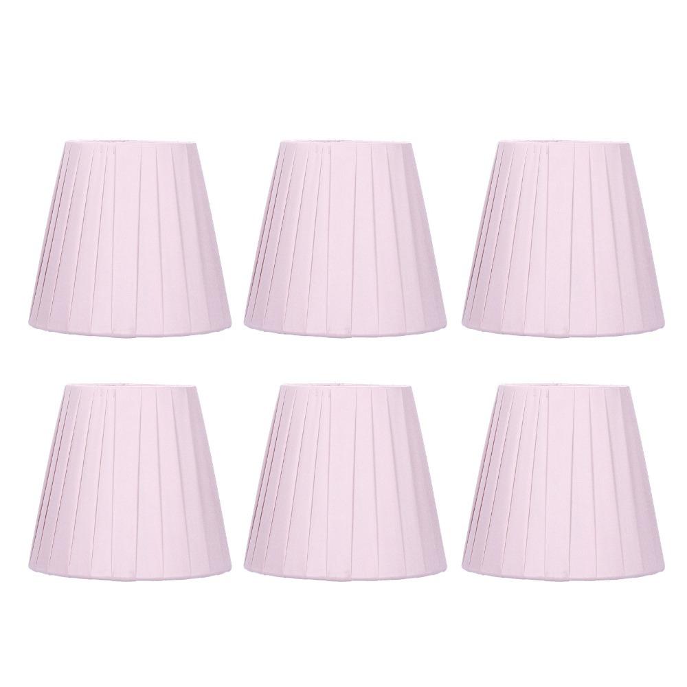 

6PCS Fabric Cloth Lampshade Lightweight Wall Lamp Shade Clip On Lamp Shade Floor Pendant Light світло-рожевий колір