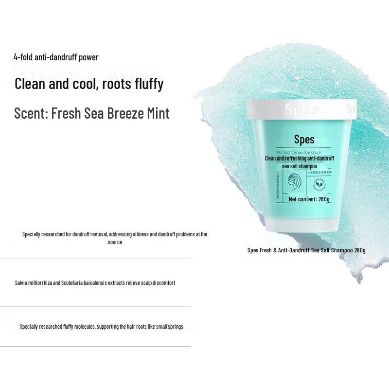 Spes Cooling Anti-Dandruff Sea Salt Shampoo 2x280g