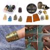 Hand-Working Sewing Thimble, Leathers Coin Finger Protectors, Sewing Thimble Rings Adjustable Metal Finger Shield Rings,