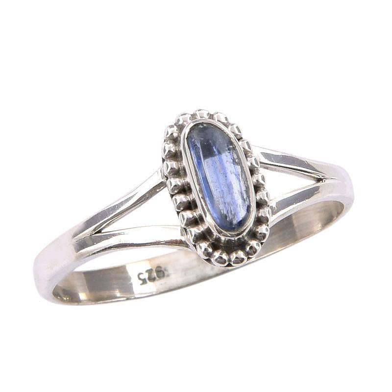 Natural Kyanite Gemstone Handmade 925 Sterling Silver Jewelry Ring Size 10 g0G45