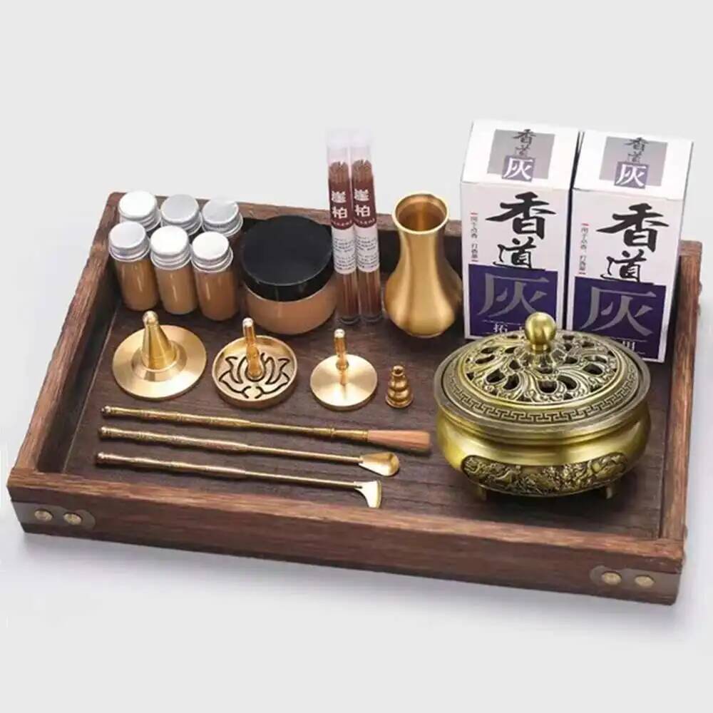 Messing Weihrauchbrenner Tragbar DIY Zen Weihrauchbrenner Siegel Weihrauch Keramik Set Hand Duftpulver Herstellung Weihrauchbrenner
