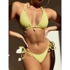 European and American Swimwear Women's Sexy Bikini Solid Color Swimsuit