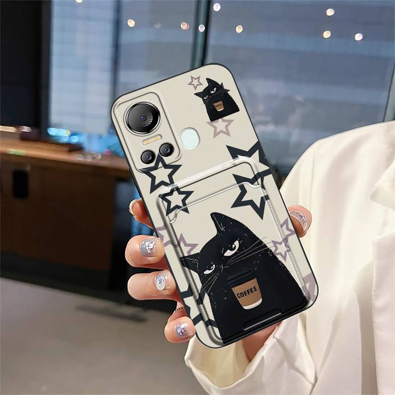 Full Wrap Durable Phone Case For Itel S18/Vision5/S663L Card Bag Dirt-resistant Protective Cute Cover TPU Card Slot