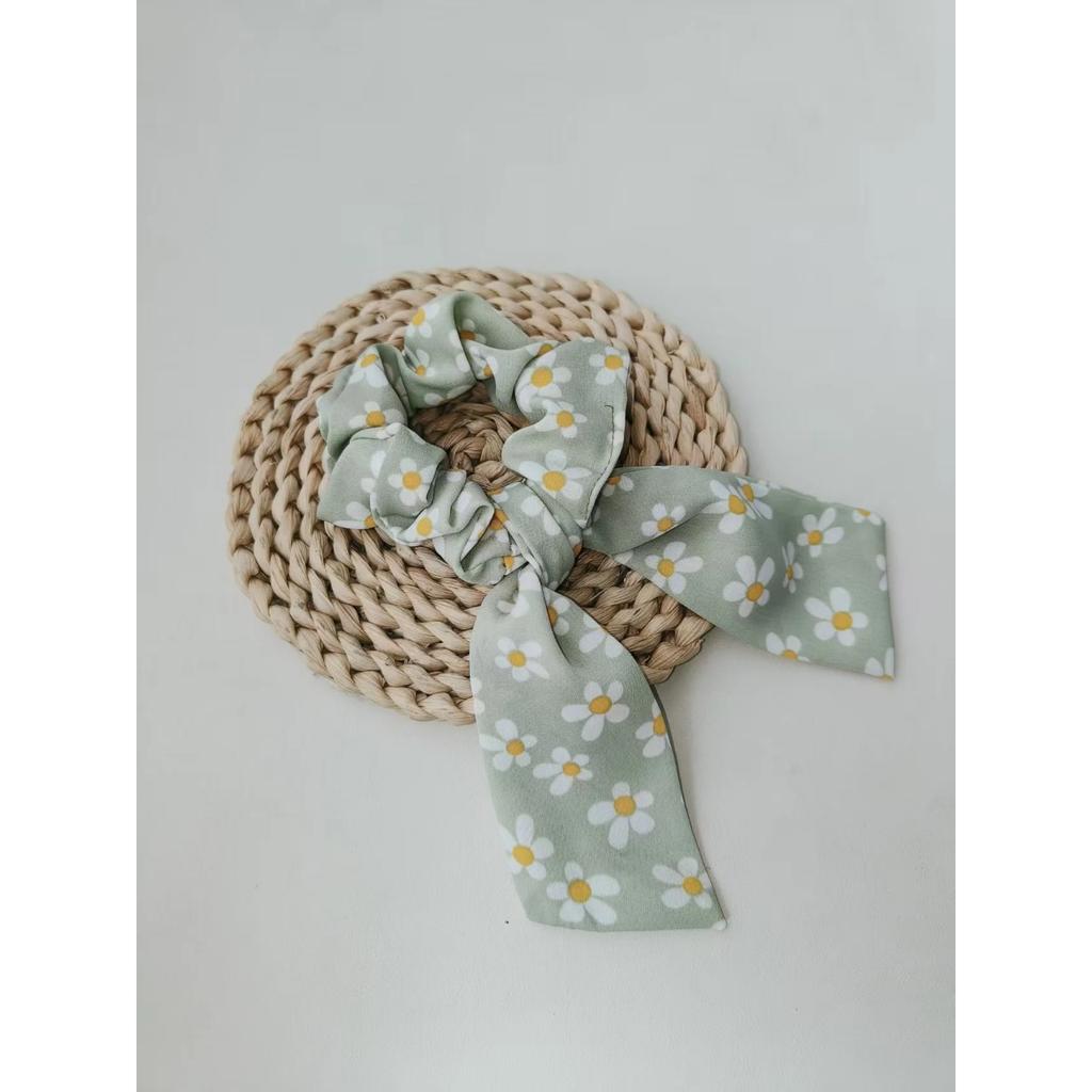 1pc Daisy Floral Ribbon Hair Tie, Fresh, Sweet and Cute Hair Accessory for Women's Daily Use.