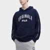Fila Buchstaben-Logo Bedruckter Kapuzen-Casual-Pullover Amerikanisches Sweatshirt Herren Sweatshirt Dunkelmarine F11M349201F-DB