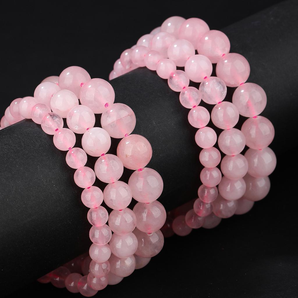 Rosenquarz Bastelperlen Einheitliche Größe zur Herstellung von Armbändern und Halsketten