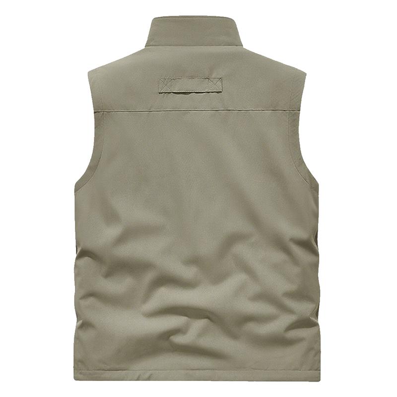 Men Winter Fleece Warm Vest Jacket Men Outdoor Windproof Photographer Fishing Waistcoat Stand Collar Double-Sided Vest Male