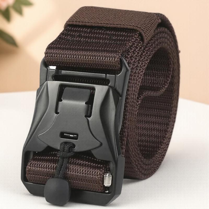 Outdoor Tactical Belt for Men Adjustable Military Work Belt Durable Nylon Canvas Belt Heavy Duty Waist Belt for Hiking Camping
