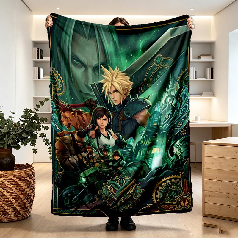 Final Fantasy Print Blanket - Soft & Comfortable, for Bedroom, Travel, Sofa, Home Decoration - Birthday Christmas Gift for Friend