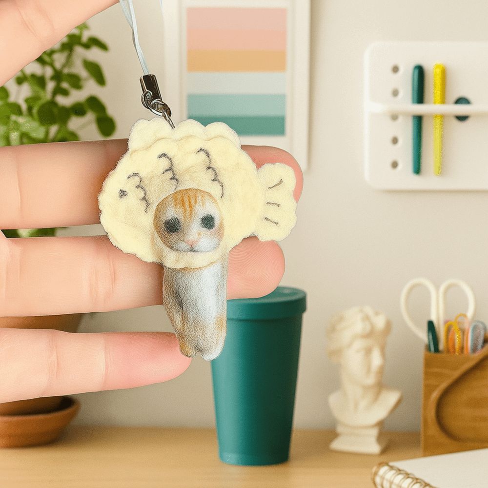 Material Package Cockroach Cat Keychain Material Dorayaki Cat Pendant Material  Daily Use