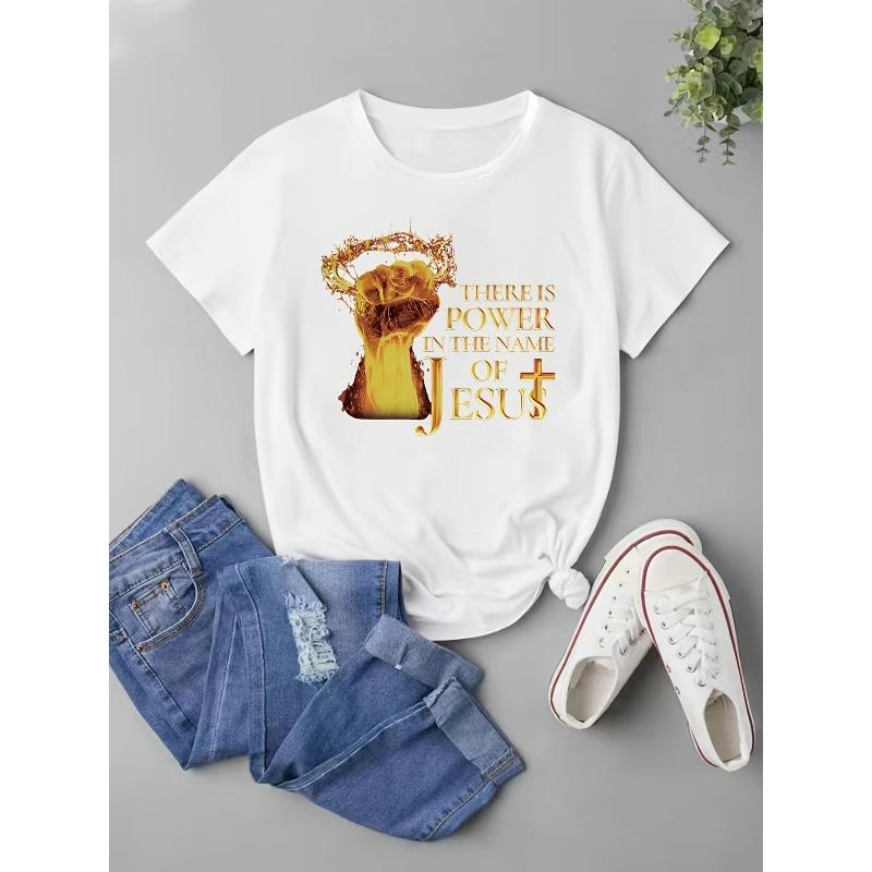Womens Plus Size Fashion Printed Casual T Shirt