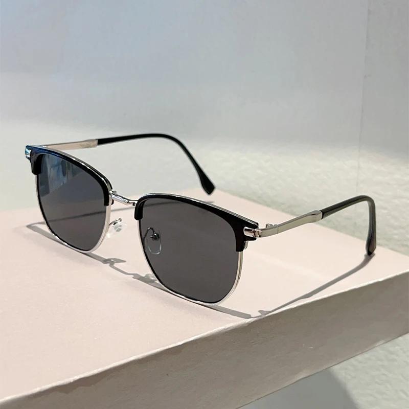 Vintage Square Sunglasses Men  New Fashion Korean Style Black Shades Women Trendy Stylish Brand Design Sun Glasses