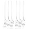 6Pcs Pink Gold Dinnerware Set Stainless Steel Small Fork Cutlery Cake Fork Fruit Fork Dessert Fork Flatware Kitchen Accessory