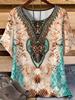 Vintage Paisley Graphics Women's Short Sleeve T-Shirt Ethnic Style O-Neck Y2k 3D Printed Top Tees Summer Loose Women's Clothing
