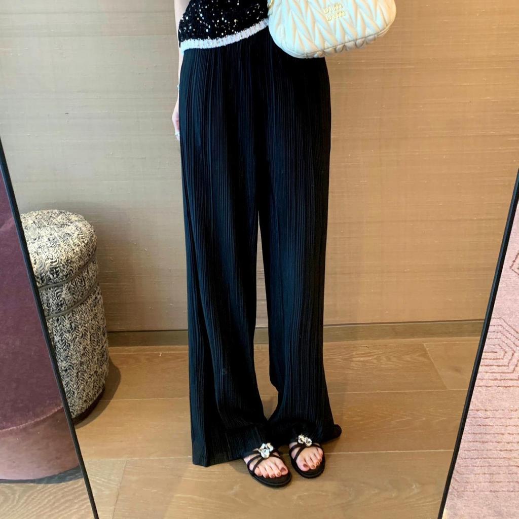 Sheepskin version~ Elegant gemstone buckle with thin strap open toe one-word strap sandals women's summer rhinestone leather flat pig cage sandals